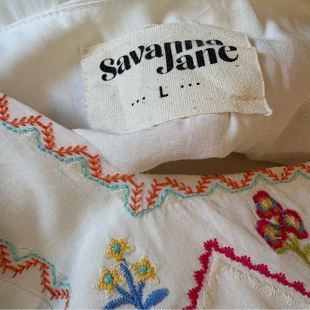 Savannah Jane Embroidered White Blouse NWOT - Picture 12 of 15